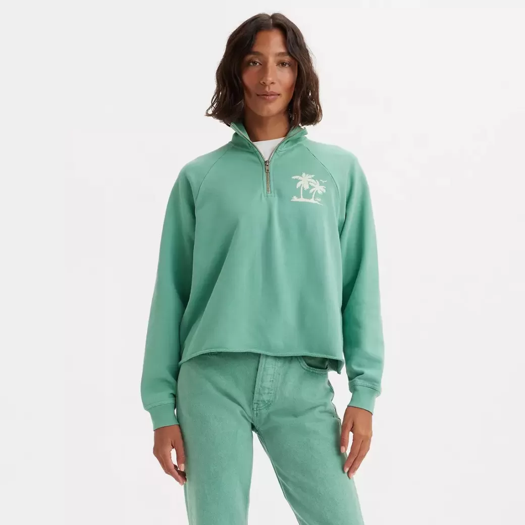 Levi's Dillon Quarter-Zip-Sweatshirt Med Tryck Discount